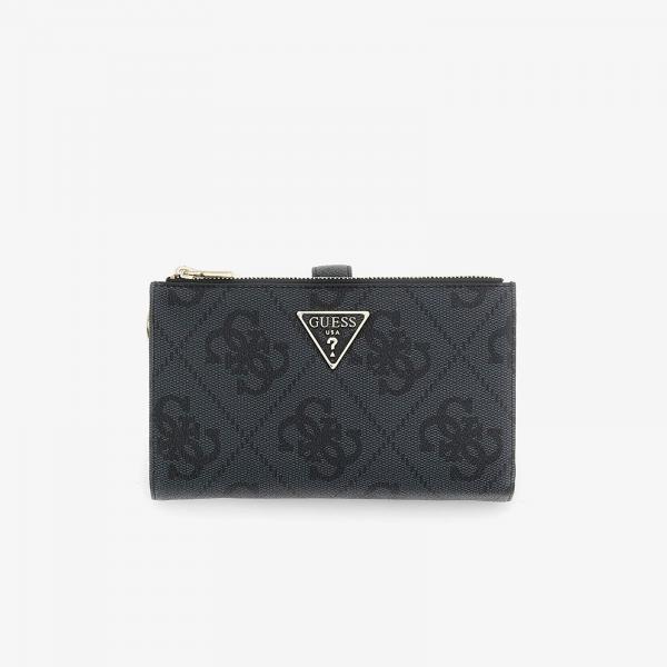 Peněženka GUESS Laurel II Slg Double Zip Organizer Coal Logo Universal