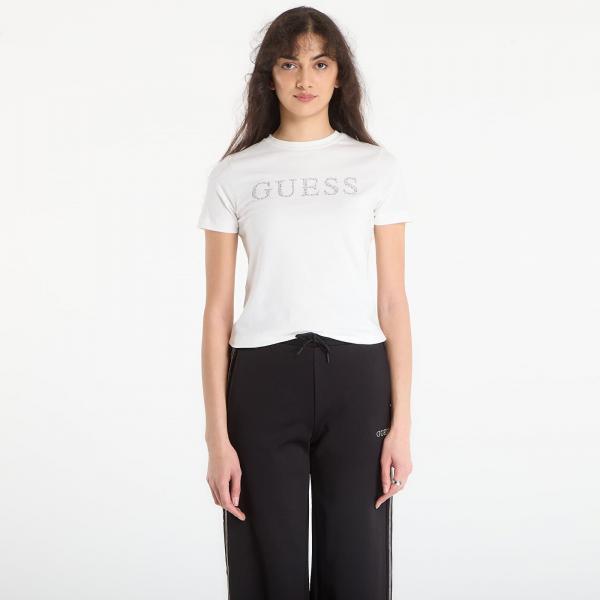 Tričko GUESS Octavia Rn Ss T-Shirt White Glam XS