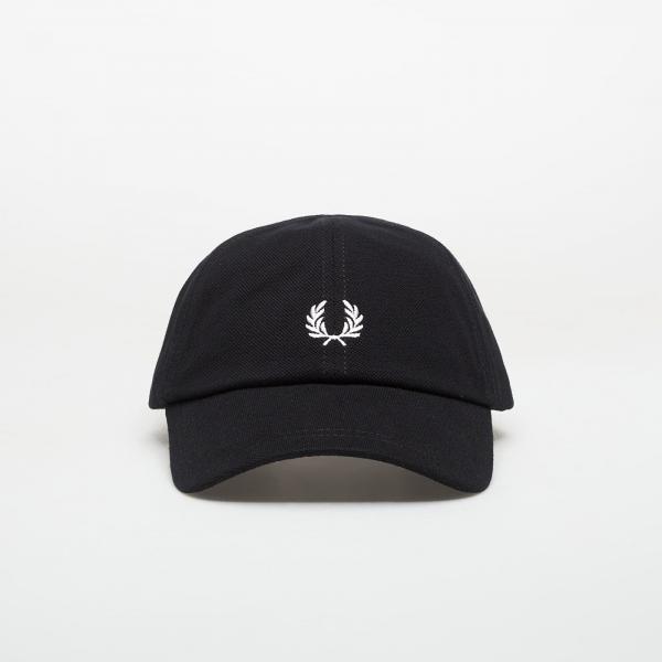 Kšiltovka FRED PERRY Pique Classic Cap Black/ Snowwhite Universal