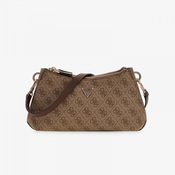 Kabelka GUESS Noelle II 3 Comp Shoulder Cross Body Latte Logo/Brown Universal