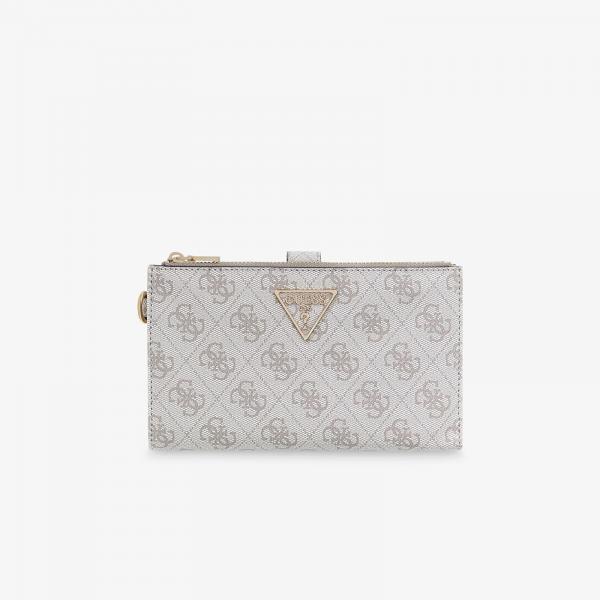 Peněženka GUESS Laurel II Slg Double Zip Organizer Dark Taupe Logo Universal