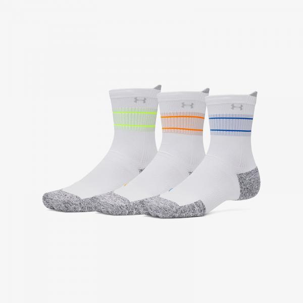 Ponožky Under Armour Velociti Run Cush 3-Pack Crew White XL