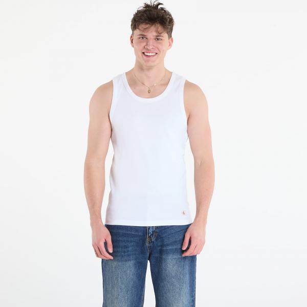 Tílko Calvin Klein Jeans 2X2 Rib Badge Tank Top Bright White M