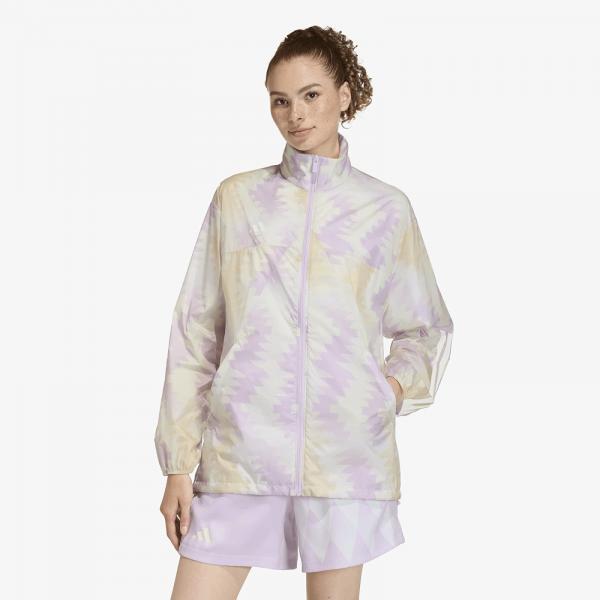 Bunda adidas House Of Tiro x Common Goal AOP Windbreaker Wonder White/ Off White/ Ice Lavender M
