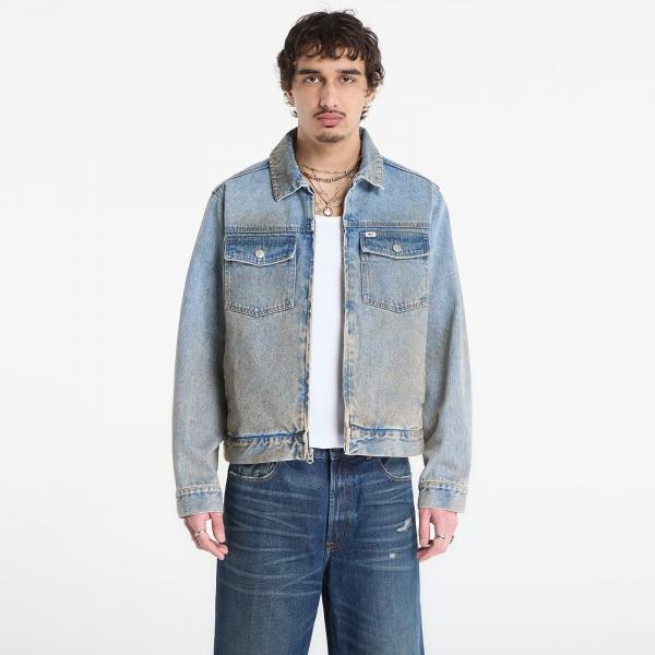 Bunda OBEY Base Trucker Jacket Heavy Vintage Light Indigo L