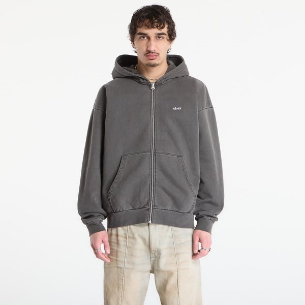 Mikina OBEY Lowercase Pigment Zip Hood Pigment Digital Black S