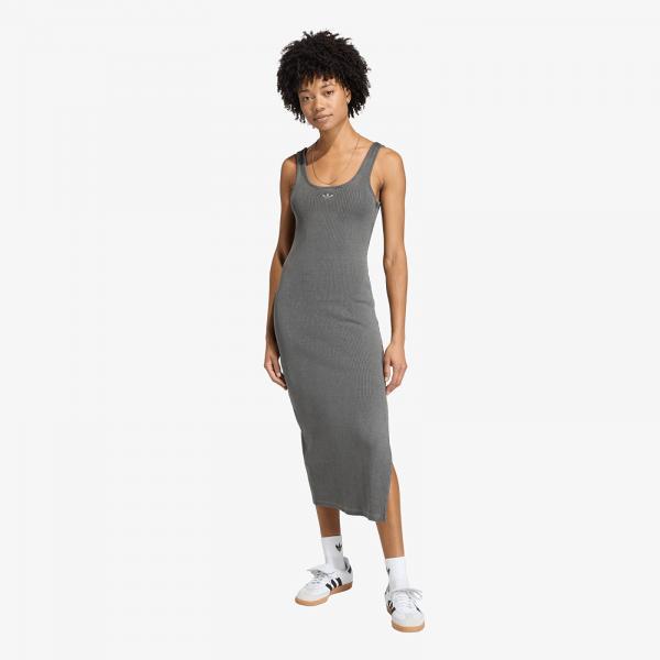 Šaty adidas Essentials Rib Tank Maxi Dress Washed Black M