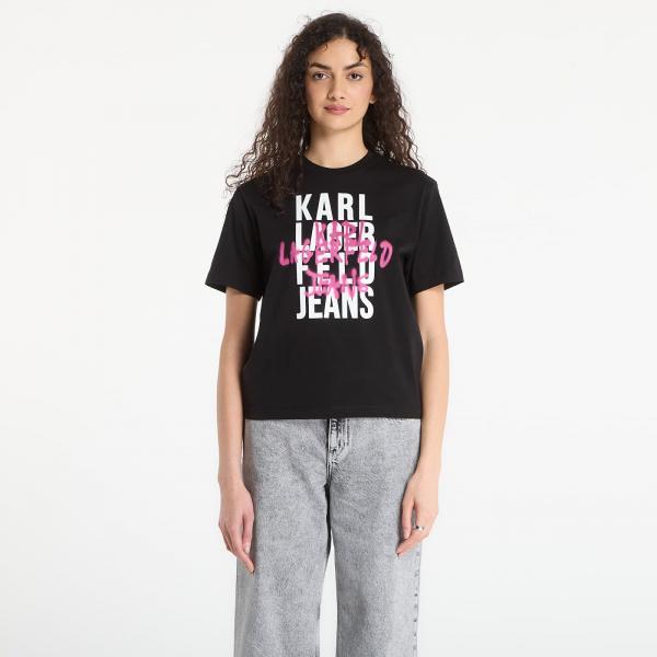 Tričko Karl Lagerfeld Jeans Reg Graffiti Logo Tee Black L