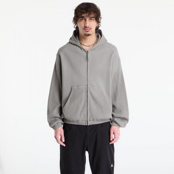 Mikina ROA Bee Sun Faded Organic Waffle Zip Up Hoodie Grey XL