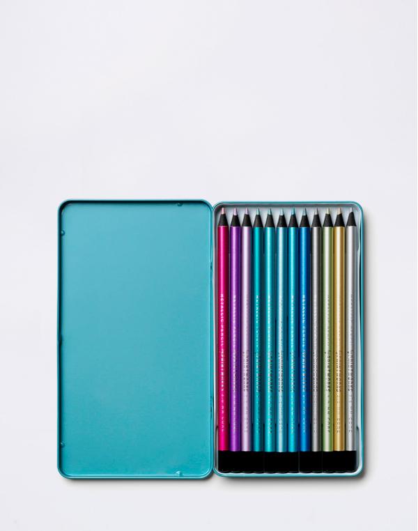 PrintWorks 12 Colour pencils - Metallic Grey