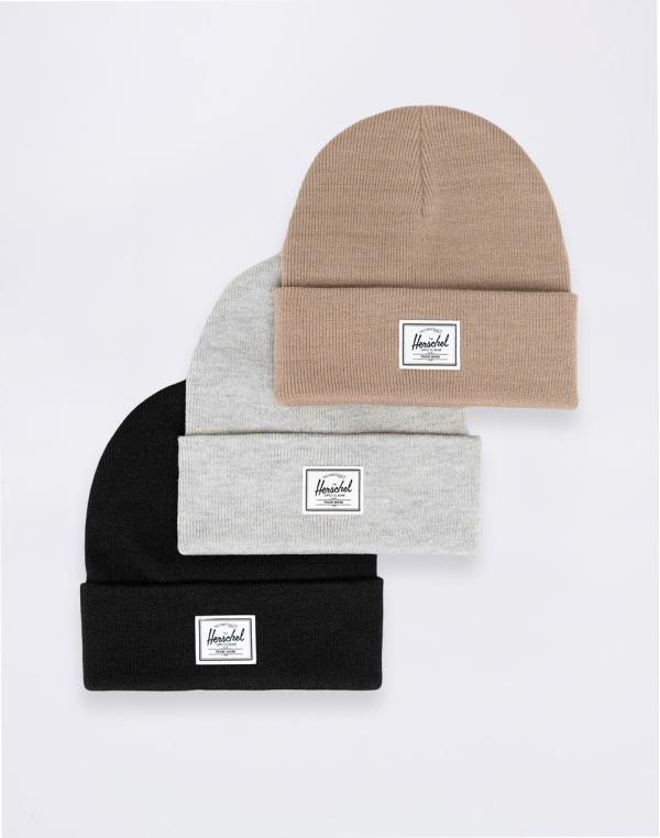 Herschel Supply 3 Pack Elmer Beanie Heathr Lght Gry/Blck/Tmbr Wlf