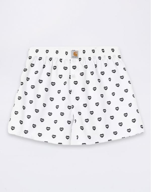 Carhartt WIP Cotton Boxer Heart Print, White/Black M