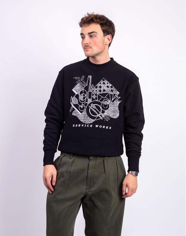 Service Works Frequent Flyer Crewneck BLACK S