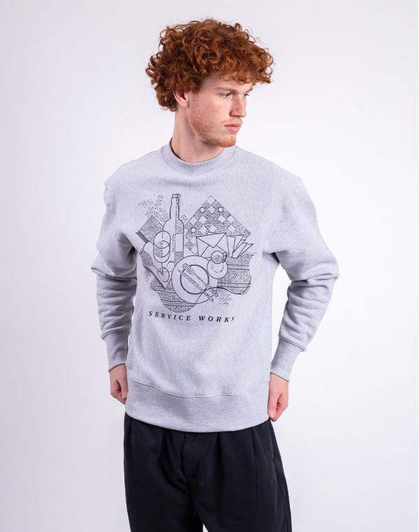 Service Works Frequent Flyer Crewneck HEATHER GREY S