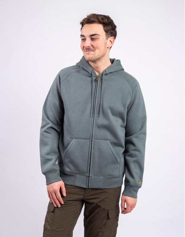 Carhartt WIP Hooded Chase Jacket Velvet Green/Gold S