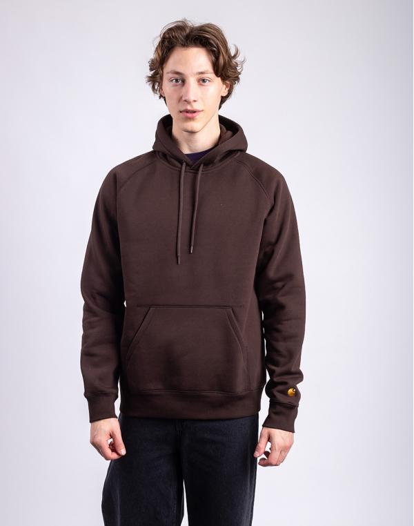 Carhartt WIP Hooded Chase Sweat Tobacco/Gold S