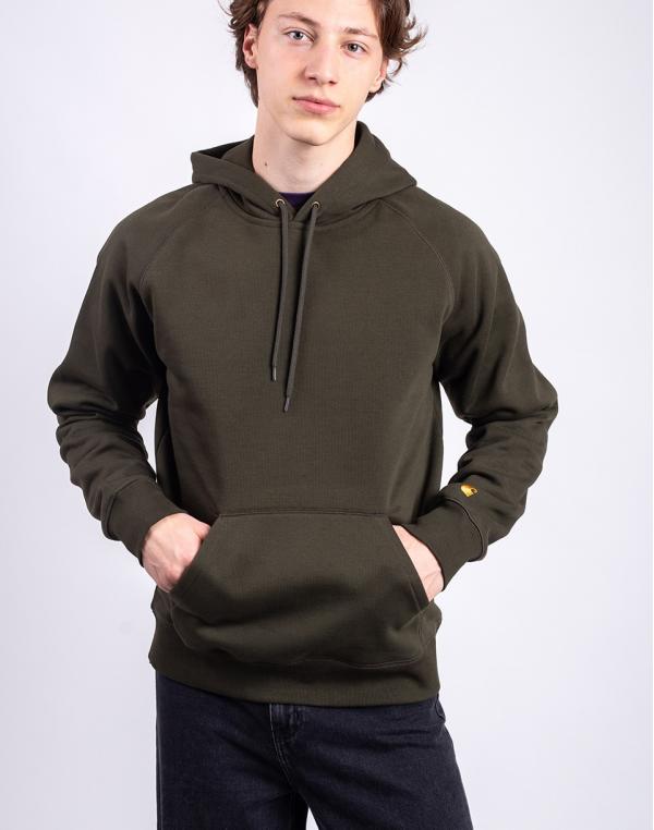Carhartt WIP Hooded Chase Sweat Olive/Gold M