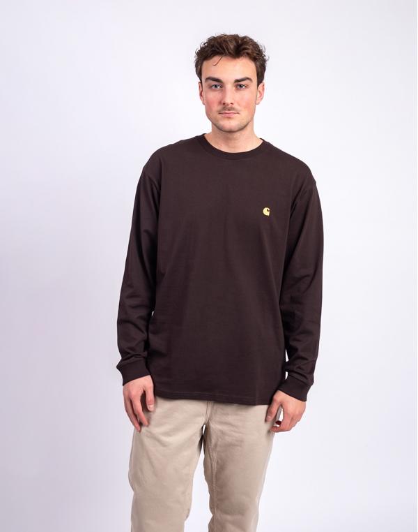 Tričko Carhartt WIP L/S Chase T-Shirt Tobacco/Gold
