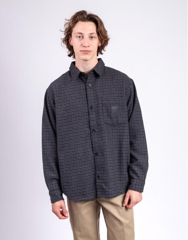 Carhartt WIP L/S Lowis Shirt Lowis Houndstooth, Grey Heather M