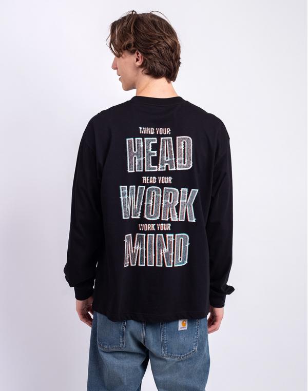 Tričko Carhartt WIP L/S Mind Your Head T-Shirt Black
