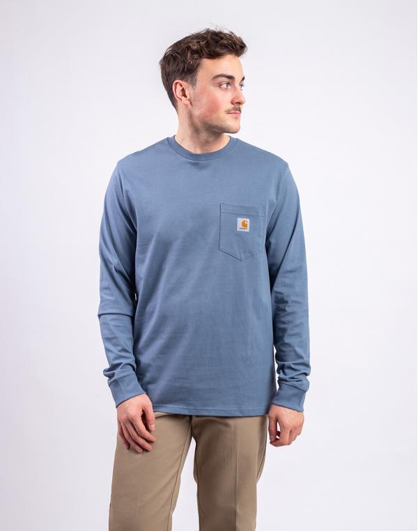 Tričko Carhartt WIP L/S Pocket T-Shirt Velvet Blue