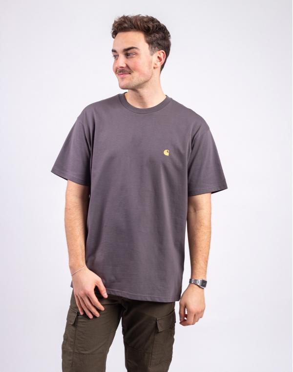 Tričko Carhartt WIP S/S Chase T-Shirt Porphyry/Gold