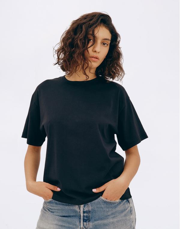 Tričko Organic Basics True Boxy Tee Black