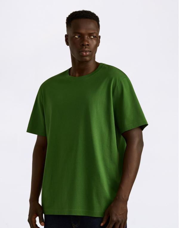 Tričko Organic Basics True Heavy Boxy Fit Tee Evergreen