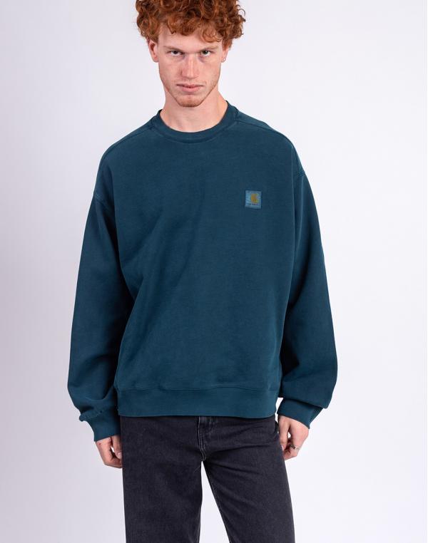Carhartt WIP Vista Sweat Deep Lagoon garment dyed S
