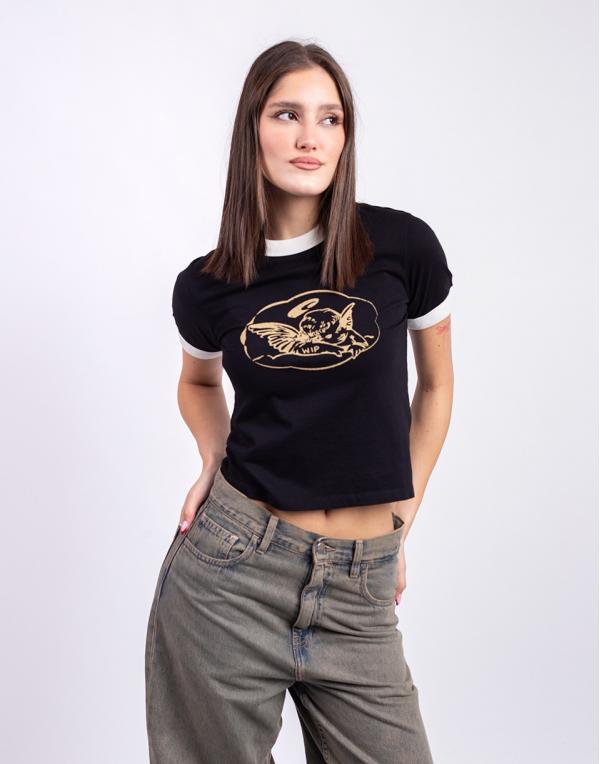 Tričko Carhartt WIP W' S/S Reminiscing Ringer T-Shirt Black heavy stone wash