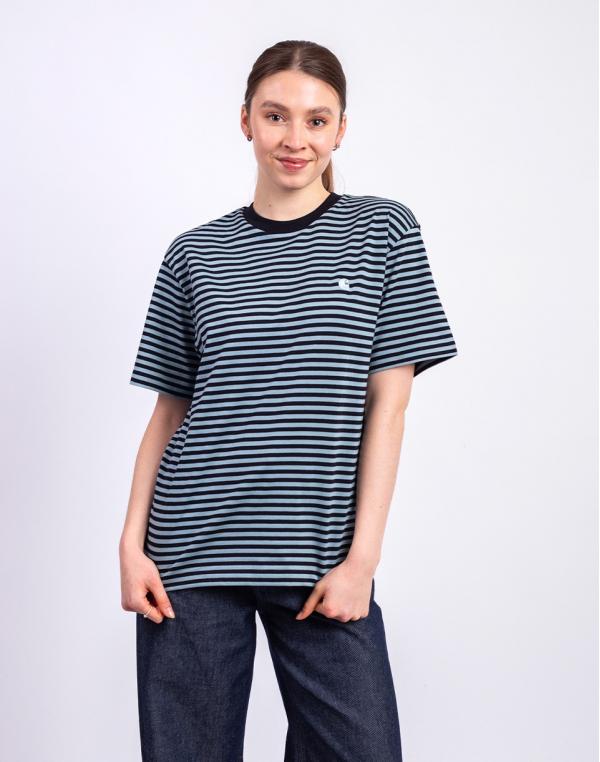 Tričko Carhartt WIP W' S/S Verner T-Shirt Verner Stripe, Black/Cit