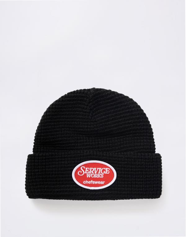 Service Works Waffle Patch Beanie BLACK