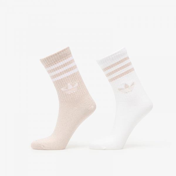 Ponožky adidas 3-Stripes Glitter Crew Socks 2 Pairs Blush Pink/ White S
