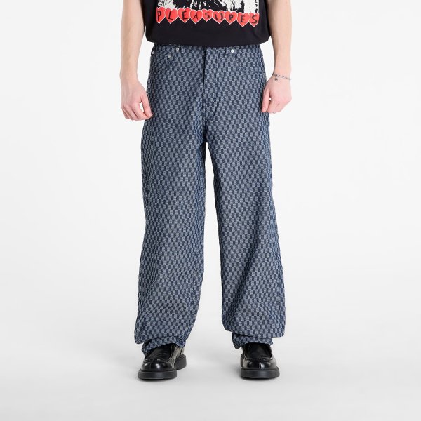 Džíny PLEASURES Formula Baggy Jeans Indigo Checker 30