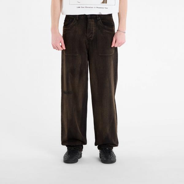 Džíny PLEASURES Oil Baggy Jeans Dark Brown 34