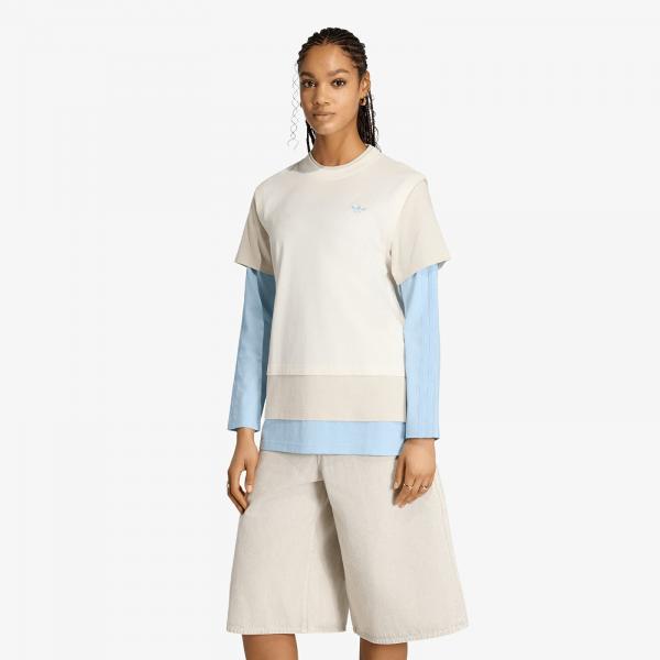 Tričko adidas Loose Layered Long Sleeve T-Shirt Off White M