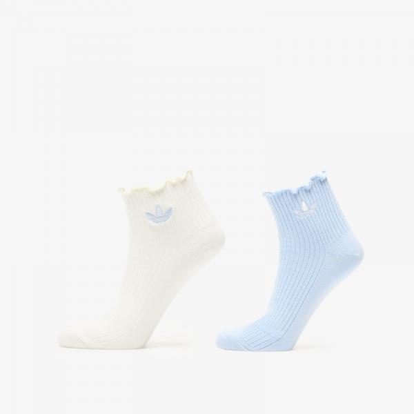 Ponožky adidas Ruffle Quarter Socks Crystal Sky/ Off White M