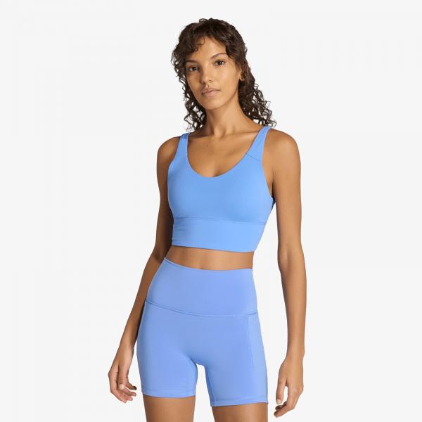 Podprsenka adidas 3 Stripes Studio All Me Light Support Bra Blue Fusion L