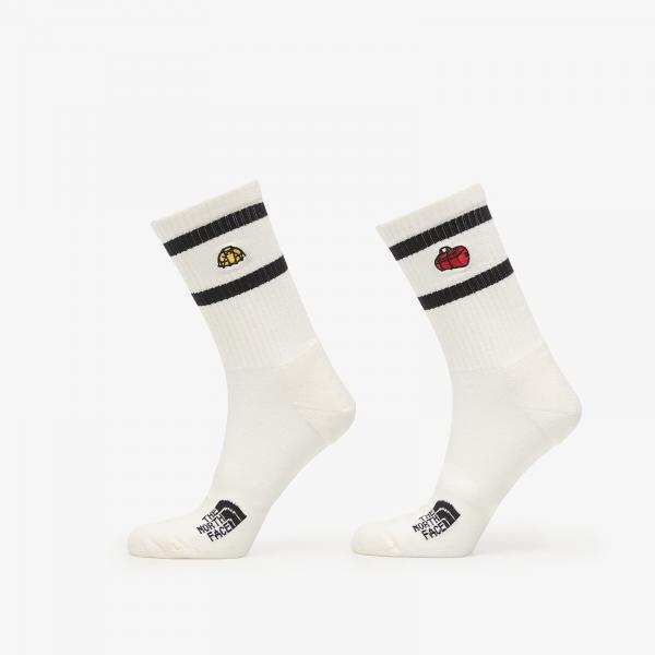 Ponožky The North Face Everyday Crew TNF Icons Sock 2-Pack White Dune M