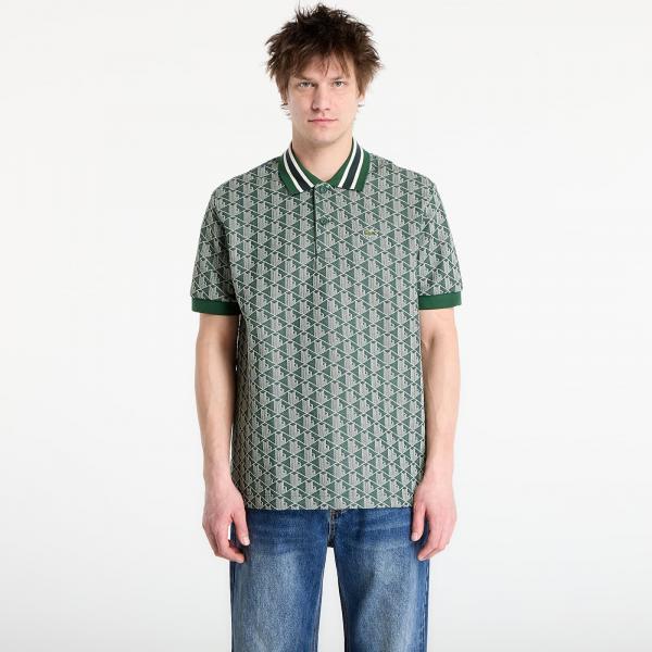 Tričko LACOSTE Short Sleeved Ribbed Collar Shirt Green/ Sinople 5