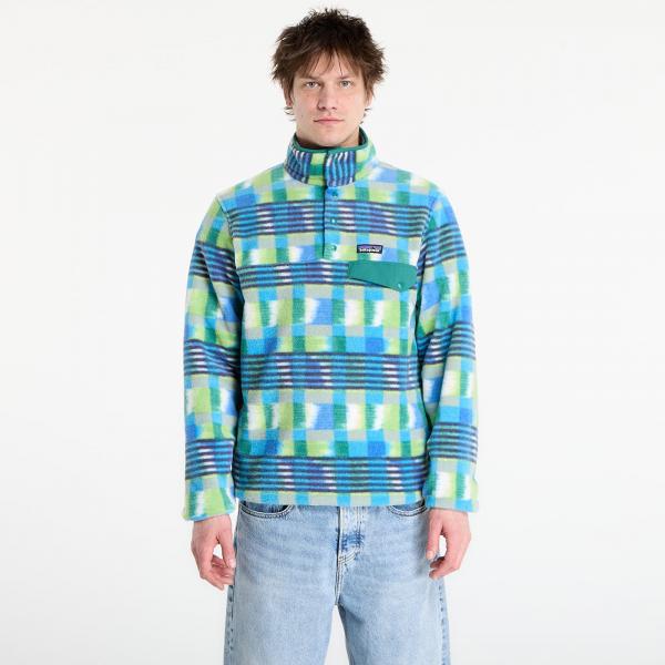 Mikina Patagonia M's Lightweight Synchilla® Snap-T® Fleece Pullover Painted Lines/ Shore Blue M