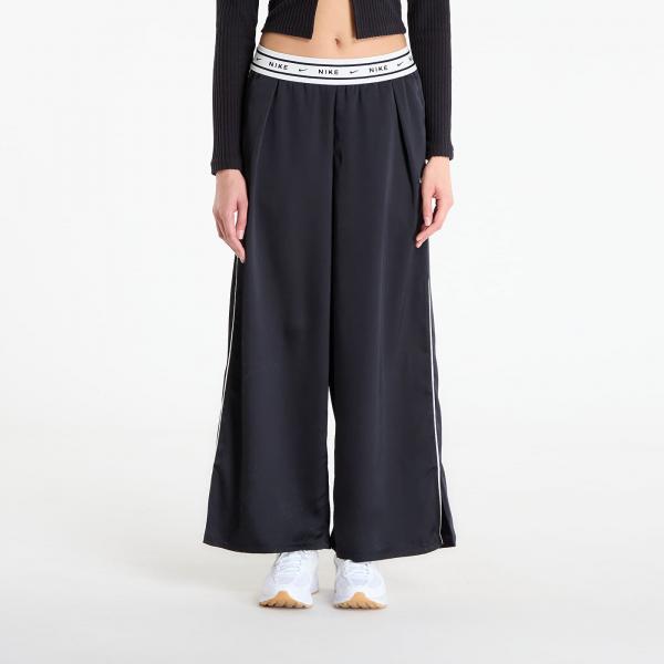 Kalhoty Nike Sportswear Women's Loose Mid-Rise Satin Pants Black/ Sail S