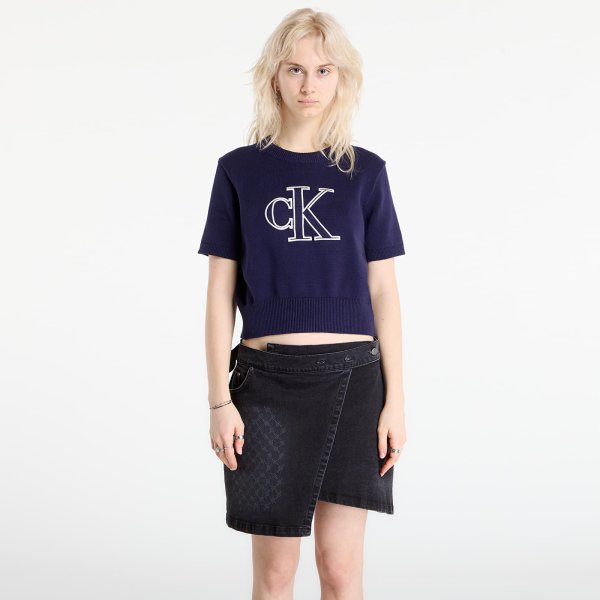 Svetr Calvin Klein Jeans Logo Ss Top Sweater Purple S