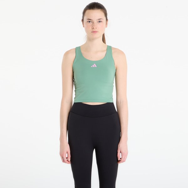 Tílko adidas 3 Stripes Studio All Me Light Support Tank Top Preloved Green L