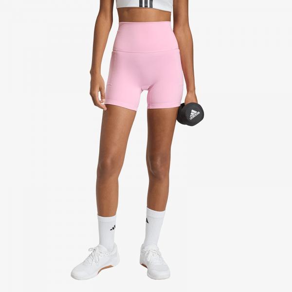Legíny adidas 3 Stripes Studio All Me Booty Short Leggings True Pink L