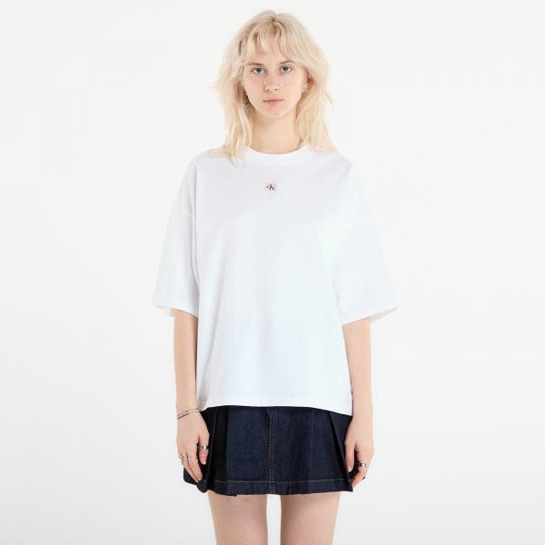 Tričko Calvin Klein Jeans Ss Woven Label Overs Tee White XS