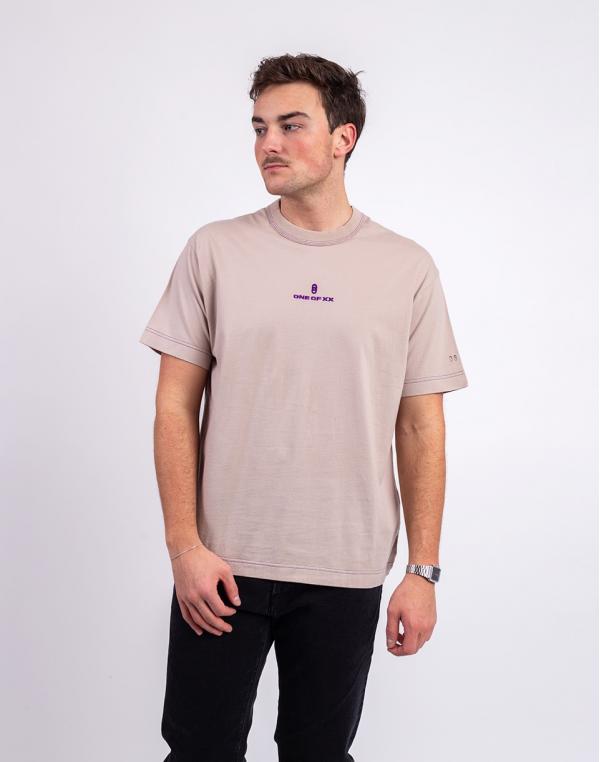 Tričko ONE OF XX Cement Purple Embroidered Loose Fit T-shirt Cement Purple