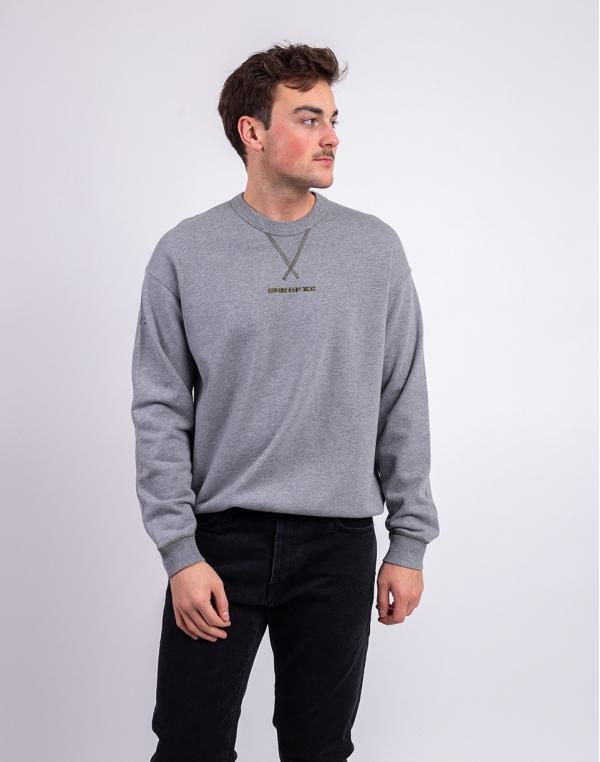 ONE OF XX Grey Melange Embroidered Crewneck Grey Melange L