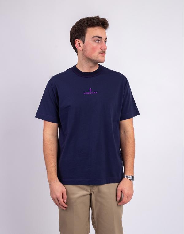 Tričko ONE OF XX Midnight Purple Embroidered Loose Fit T-shirt Midnight Purple
