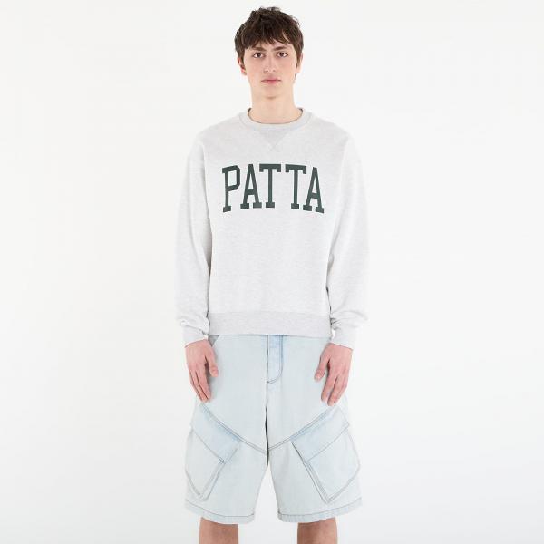 Mikina Patta Arc Logo Crewneck Sweater UNISEX Light Melange Grey L